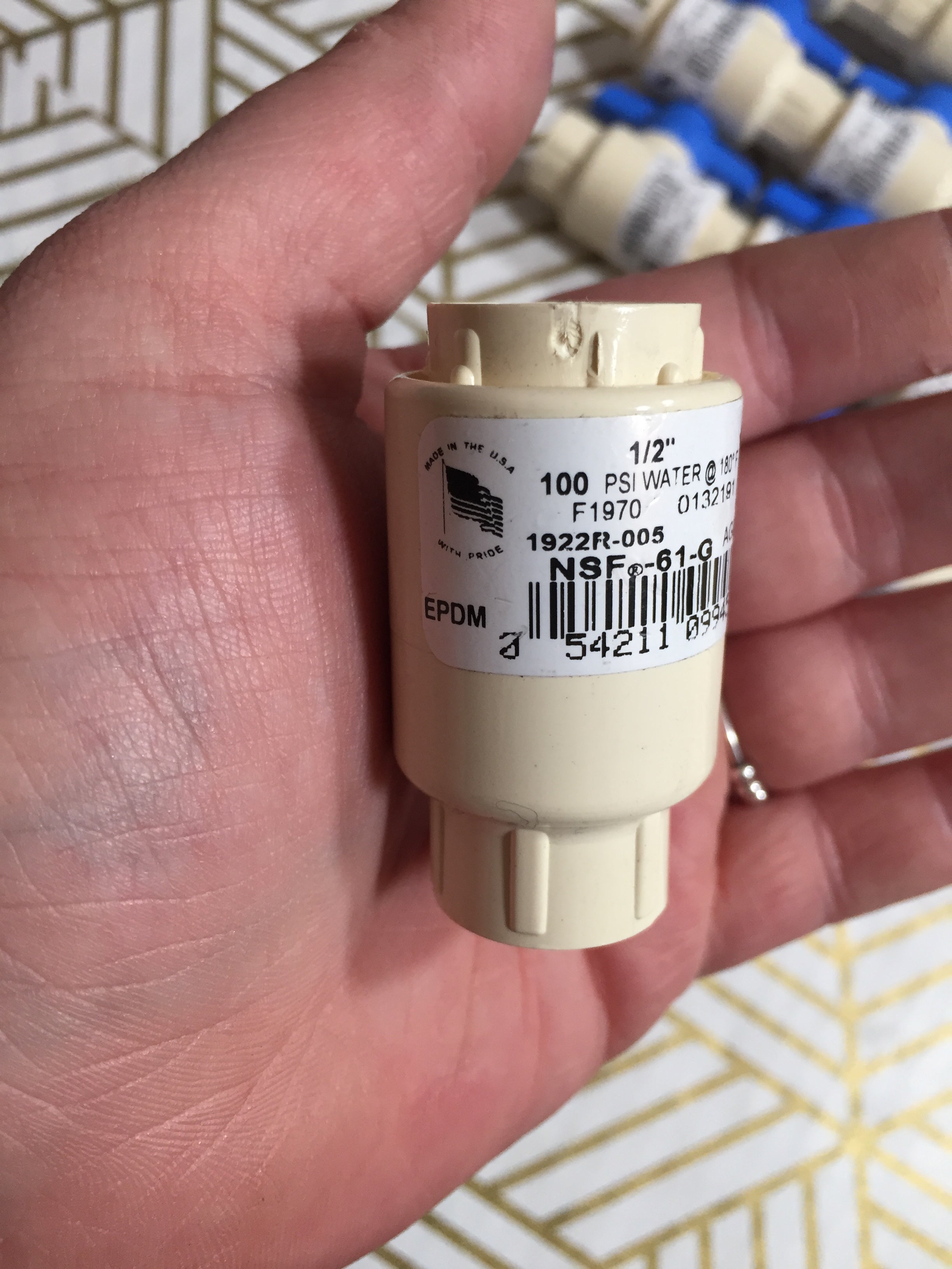 Spears 1922R-005 1/2 CTS CPVC Ball Valve Socket EPDM Residential (LOT OF 16) (8064475758830)